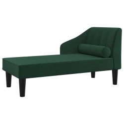 vidaXL Chaiselongue mit Nackenrolle Dunkelgrün Stoff