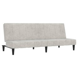 vidaXL Schlafsofa 2-Sitzer Hellgrau Mikrofasergewebe