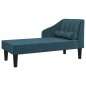 vidaXL Chaiselongue mit Nackenrolle Blau Samt vidaXL Chaiselongue mit Nackenrolle Blau Samt