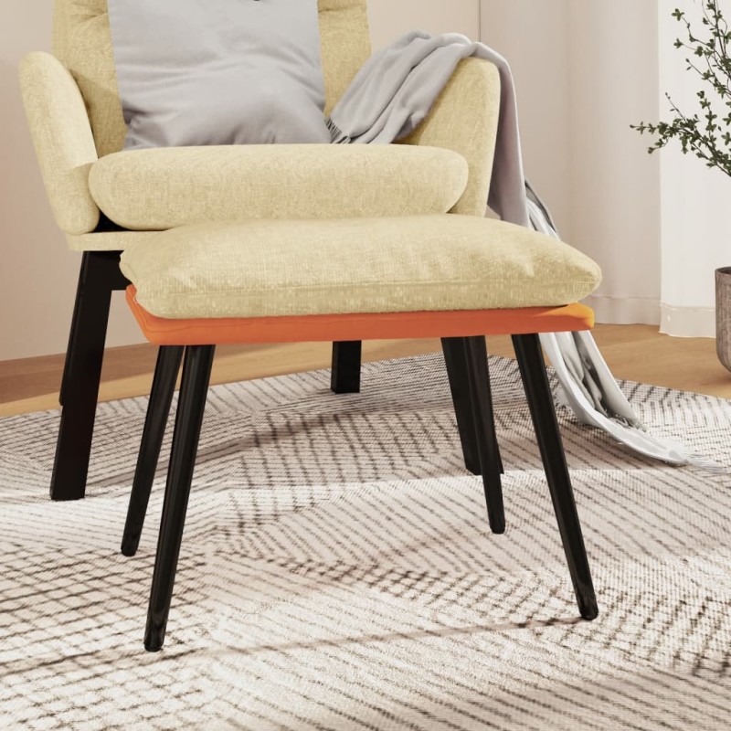 vidaXL Fußhocker Creme/Orange 45x29,5x35 cm Stoff und Kunstleder vidaXL Fußhocker Creme/Orange 45x29,5x35 cm Stoff und Kunstleder