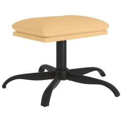 vidaXL Fußhocker Creme 60x60x36 cm Mikrofasergewebe