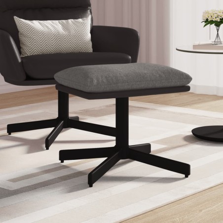 vidaXL Fußhocker Hellgrau 60x60x36 cm Stoff und Kunstleder