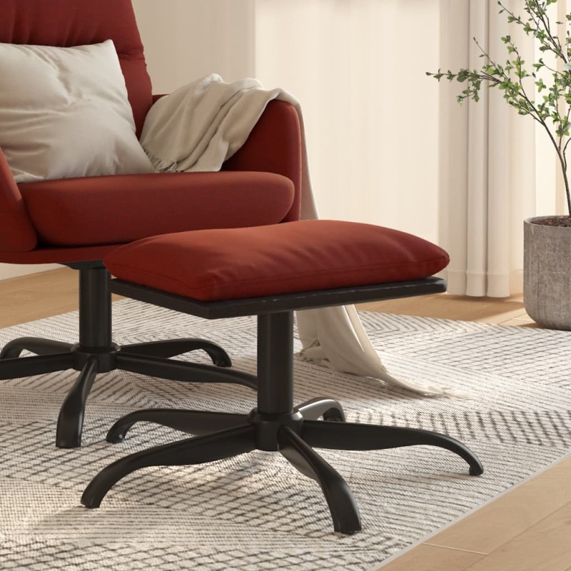 vidaXL Fußhocker Weinrot 60x60x36 cm Stoff und Kunstleder vidaXL Fußhocker Weinrot 60x60x36 cm Stoff und Kunstleder