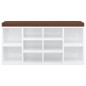 vidaXL Schuhbank Hochglanz-Weiß 103x30x48 cm Holzwerkstoff vidaXL Schuhbank Hochglanz-Weiß 103x30x48 cm Holzwerkstoff