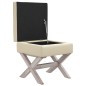 vidaXL Hocker mit Stauraum Beige 45x45x49 cm Leinen vidaXL Hocker mit Stauraum Beige 45x45x49 cm Leinen