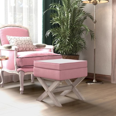 vidaXL Hocker mit Stauraum Rosa 45x45x49 cm Samt