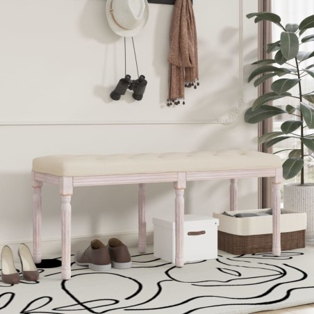 vidaXL Sitzbank Beige 110x40x49 cm Leinen