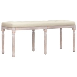 vidaXL Sitzbank Beige 110x40x49 cm Leinen
