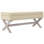vidaXL Hocker mit Stauraum Beige 110x45x49 cm Leinen vidaXL Hocker mit Stauraum Beige 110x45x49 cm Leinen