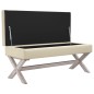 vidaXL Hocker mit Stauraum Beige 110x45x49 cm Leinen vidaXL Hocker mit Stauraum Beige 110x45x49 cm Leinen