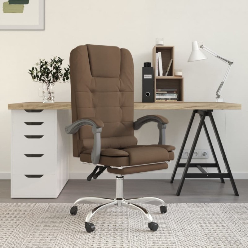 vidaXL Bürostuhl mit Massagefunktion Braun Stoff vidaXL Bürostuhl mit Massagefunktion Braun Stoff