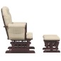 vidaXL Schaukelsessel mit Hocker Gleitend Cremeweiß Stoff vidaXL Schaukelsessel mit Hocker Gleitend Cremeweiß Stoff