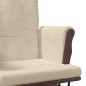 vidaXL Schaukelsessel mit Hocker Gleitend Cremeweiß Stoff vidaXL Schaukelsessel mit Hocker Gleitend Cremeweiß Stoff