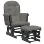 vidaXL Schaukelsessel mit Hocker Gleitend Dunkelgrau Stoff vidaXL Schaukelsessel mit Hocker Gleitend Dunkelgrau Stoff