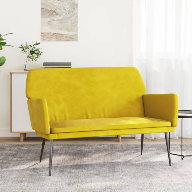 vidaXL Sitzbank Gelb 108x79x79 cm Samt vidaXL Sitzbank Gelb 108x79x79 cm Samt
