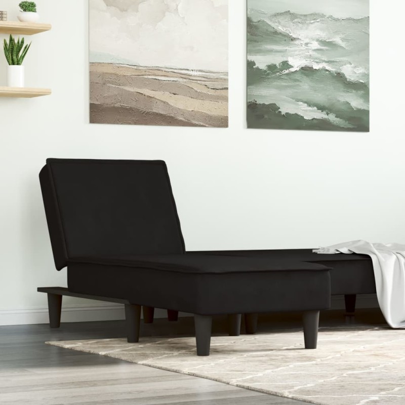 vidaXL Chaiselongue Schwarz Samt vidaXL Chaiselongue Schwarz Samt