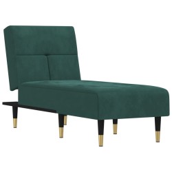 vidaXL Chaiselongue Dunkelgrün Samt