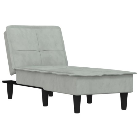 vidaXL Chaiselongue Hellgrau Samt