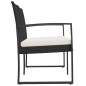 vidaXL Gartenbank 2-Sitzer mit Kissen Schwarz PP-Rattan vidaXL Gartenbank 2-Sitzer mit Kissen Schwarz PP-Rattan