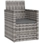 vidaXL Gartensessel mit Kissen Grau Poly Rattan vidaXL Gartensessel mit Kissen Grau Poly Rattan