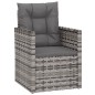 vidaXL Gartensessel mit Kissen Grau Poly Rattan vidaXL Gartensessel mit Kissen Grau Poly Rattan