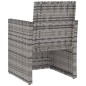 vidaXL Gartensessel mit Kissen Grau Poly Rattan vidaXL Gartensessel mit Kissen Grau Poly Rattan
