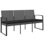 vidaXL Gartenbank 3-Sitzer mit Kissen Dunkelgrau PP-Rattan vidaXL Gartenbank 3-Sitzer mit Kissen Dunkelgrau PP-Rattan