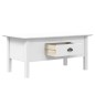 vidaXL Couchtisch BODO Weiß 100x55x45 cm Massivholz Kiefer vidaXL Couchtisch BODO Weiß 100x55x45 cm Massivholz Kiefer