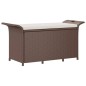 vidaXL Gartenbank mit Kissen Braun 116x46x57 cm Poly Rattan vidaXL Gartenbank mit Kissen Braun 116x46x57 cm Poly Rattan