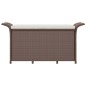 vidaXL Gartenbank mit Kissen Braun 116x46x57 cm Poly Rattan vidaXL Gartenbank mit Kissen Braun 116x46x57 cm Poly Rattan
