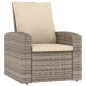 vidaXL Gartensessel Verstellbar mit Kissen Hellbraun Poly Rattan vidaXL Gartensessel Verstellbar mit Kissen Hellbraun Poly Rattan