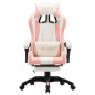 vidaXL Gaming-Stuhl mit Fußstütze Rosa und Weiß Kunstleder vidaXL Gaming-Stuhl mit Fußstütze Rosa und Weiß Kunstleder