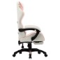 vidaXL Gaming-Stuhl mit Fußstütze Rosa und Weiß Kunstleder vidaXL Gaming-Stuhl mit Fußstütze Rosa und Weiß Kunstleder