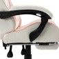 vidaXL Gaming-Stuhl mit Fußstütze Rosa und Weiß Kunstleder vidaXL Gaming-Stuhl mit Fußstütze Rosa und Weiß Kunstleder