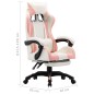 vidaXL Gaming-Stuhl mit Fußstütze Rosa und Weiß Kunstleder vidaXL Gaming-Stuhl mit Fußstütze Rosa und Weiß Kunstleder