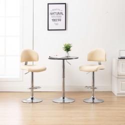 vidaXL Barhocker 2 Stk. Cremeweiß Kunstleder 