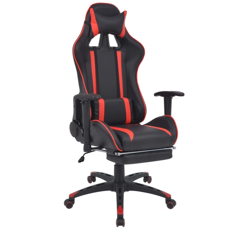 vidaXL Neigbarer Racing-Bürostuhl mit Fußstütze Rot vidaXL Neigbarer Racing-Bürostuhl mit Fußstütze Rot