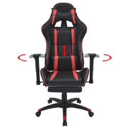 vidaXL Neigbarer Racing-Bürostuhl mit Fußstütze Rot