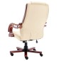 vidaXL Massage-Bürostuhl Creme Echtleder vidaXL Massage-Bürostuhl Creme Echtleder