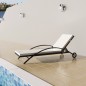 vidaXL Sonnenliege mit Polster & Rollen Poly Rattan Schwarz vidaXL Sonnenliege mit Polster & Rollen Poly Rattan Schwarz
