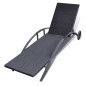 vidaXL Sonnenliege mit Polster & Rollen Poly Rattan Schwarz vidaXL Sonnenliege mit Polster & Rollen Poly Rattan Schwarz