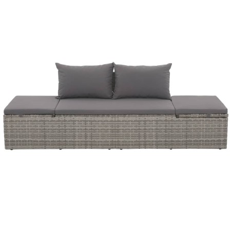 vidaXL Gartenbett Grau 195×60 cm Poly Rattan