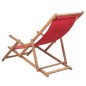 vidaXL Klappbarer Strandstuhl Stoff und Holzrahmen Rot vidaXL Klappbarer Strandstuhl Stoff und Holzrahmen Rot