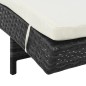 vidaXL Sonnenliege mit Rollen und Auflage Poly Rattan Schwarz vidaXL Sonnenliege mit Rollen und Auflage Poly Rattan Schwarz