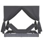 vidaXL Outdoor-Lounge-Bett mit Vorhängen Poly Rattan Grau vidaXL Outdoor-Lounge-Bett mit Vorhängen Poly Rattan Grau