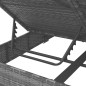 vidaXL Outdoor-Lounge-Bett mit Vorhängen Poly Rattan Grau vidaXL Outdoor-Lounge-Bett mit Vorhängen Poly Rattan Grau