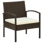 vidaXL Gartenstuhl mit Kissen Poly Rattan Braun vidaXL Gartenstuhl mit Kissen Poly Rattan Braun