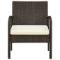vidaXL Gartenstuhl mit Kissen Poly Rattan Braun vidaXL Gartenstuhl mit Kissen Poly Rattan Braun