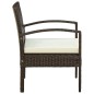 vidaXL Gartenstuhl mit Kissen Poly Rattan Braun vidaXL Gartenstuhl mit Kissen Poly Rattan Braun