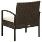 vidaXL Gartenstuhl mit Kissen Poly Rattan Braun vidaXL Gartenstuhl mit Kissen Poly Rattan Braun